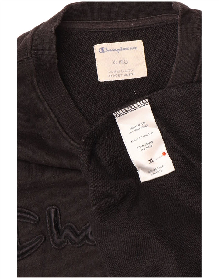 Champion Herre Grafisk Sweatshirt Jumper XL Sort Bomuld