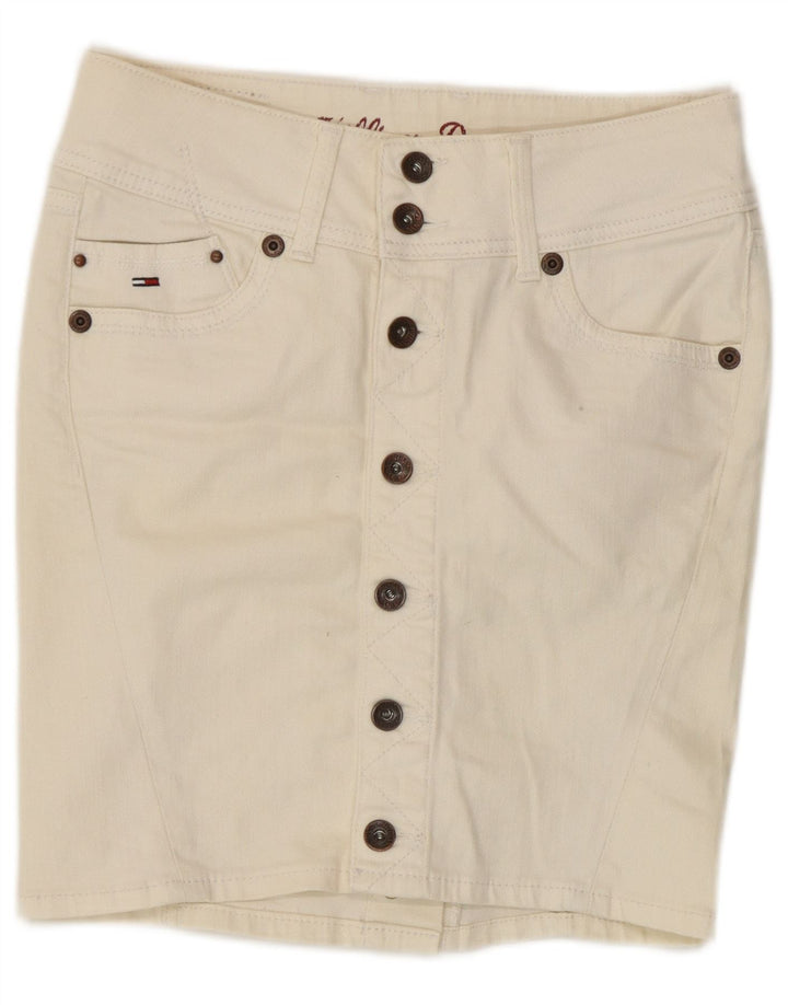 Tommy Hilfiger Dame Denim Nederdel W28 Medium White Bomuld