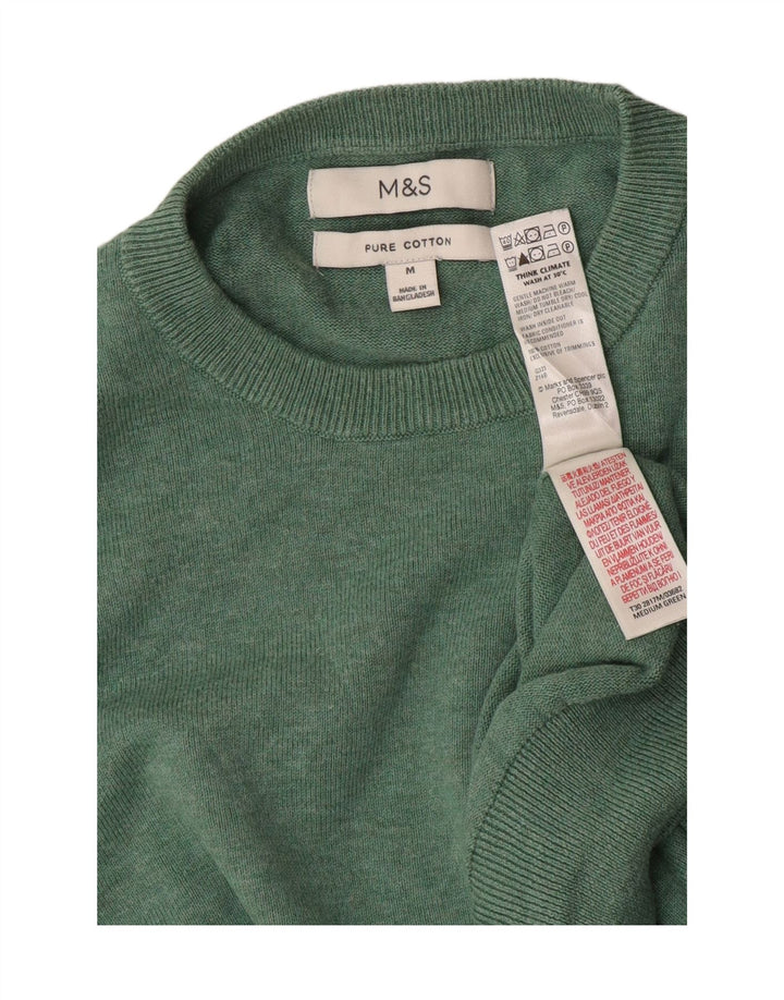 Marks & Spencer Herre sweater med rund hals, mellemgrøn bomuld