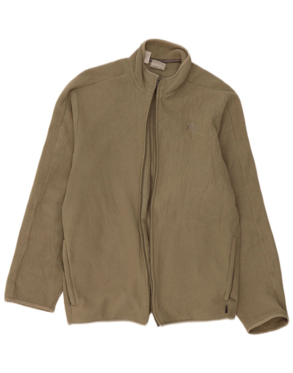 Adidas Boys Fleece Jacket 15-16 Years Khaki Polyester