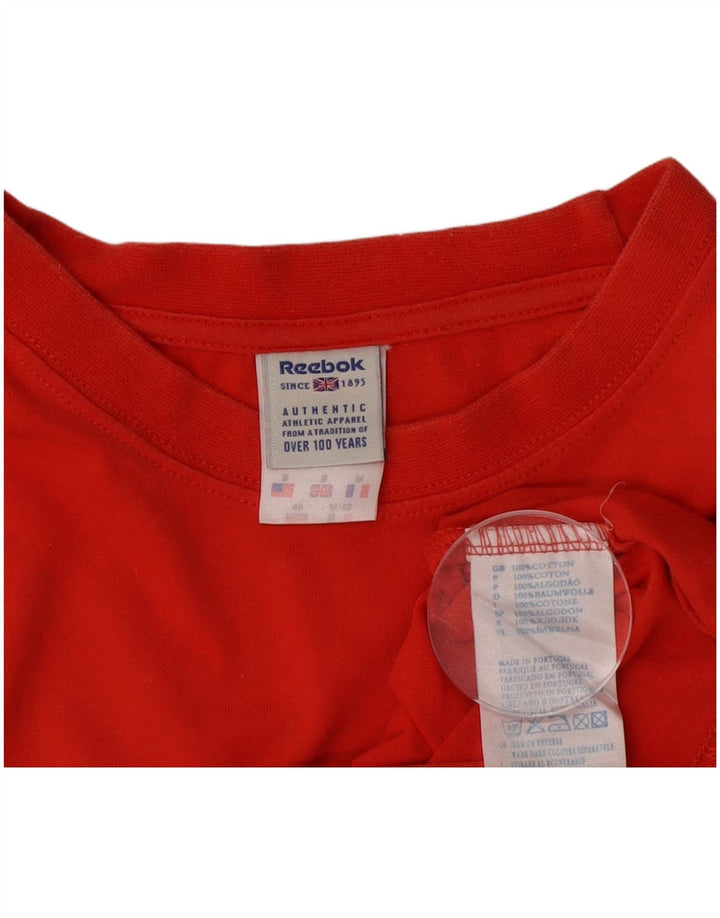 Reebok Herre T-Shirt Top Lille Rød Bomuld