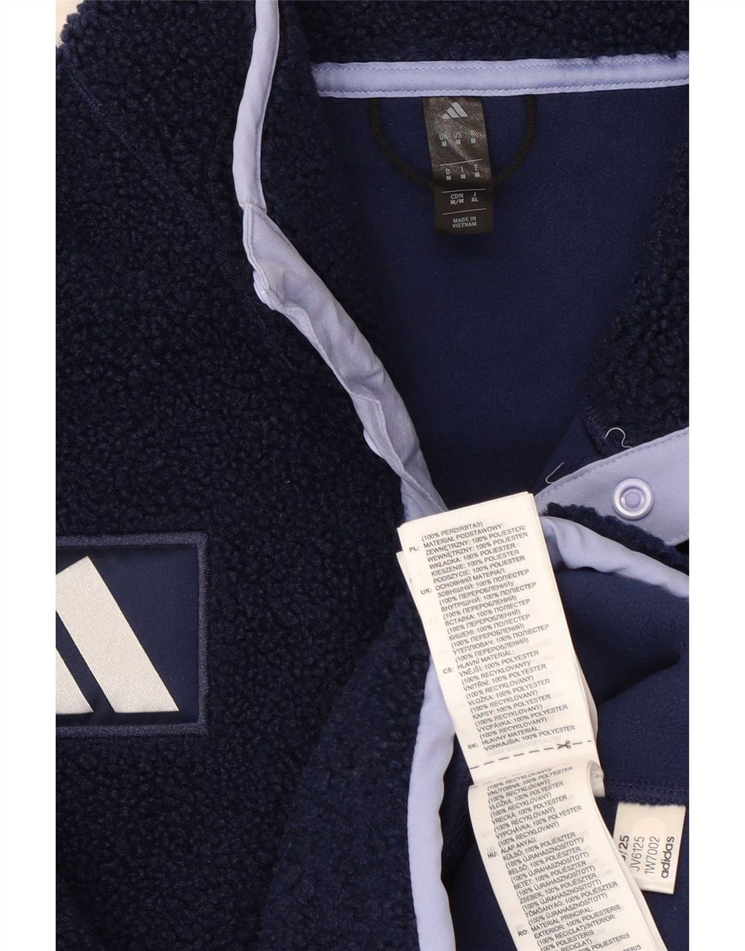 Adidas Herre Team GB Fleece Jumper med knaphals Medium Navy Blue Colourblock