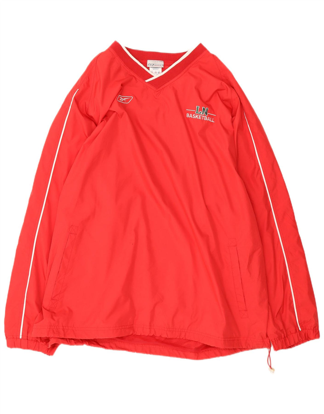 Reebok Herre Grafisk Pullover Træningsdragt Top 2XL Rød Stribet Polyester Sports