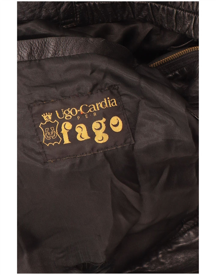 Vintage herre læderjakke UK 42 XL sort læder