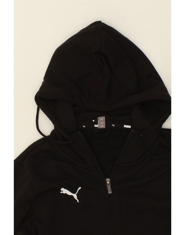 PUMA Womens Zip Hoodie Sweater UK 14 Medium Black Cotton Vintage Puma and Second-Hand Puma from Messina Hembry 