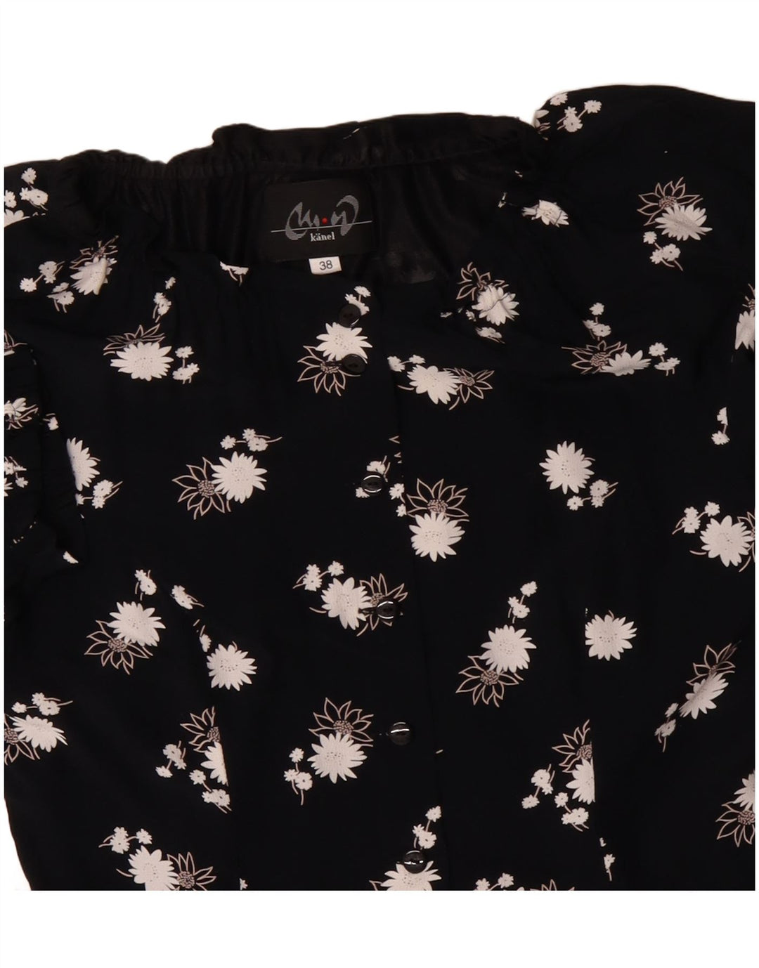 VINTAGE Womens Peplum Dress EU 38 Medium Navy Blue Floral Viscose