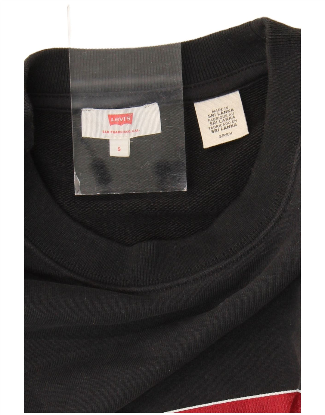 Levi's Womens Crop Sweatshirt Jumper UK 10 Small Black Colourblock