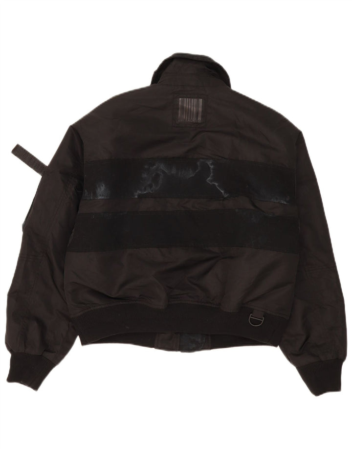 Superdry Womens Crop Oversized Bomber Jacket UK 10 Small  Black