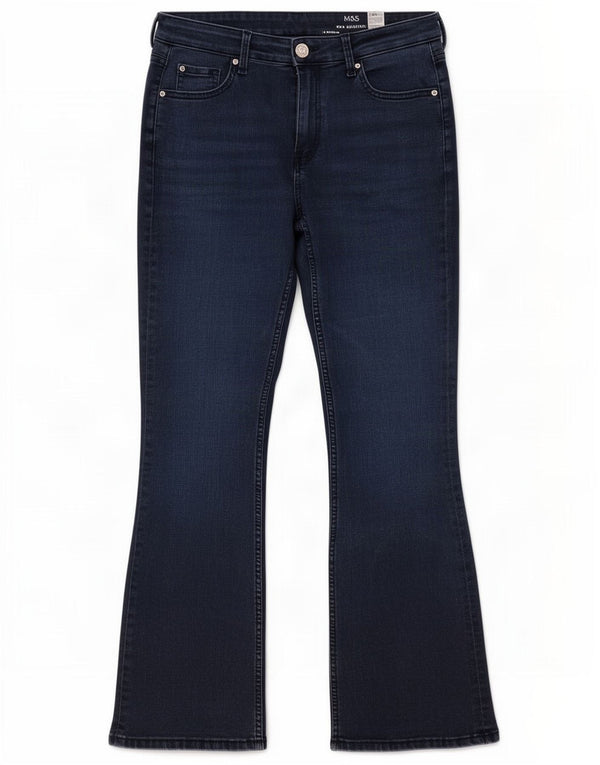 Marks & Spencer Dame Eva Bootcut Jeans UK 14 Large W32 L29 Navy Blue