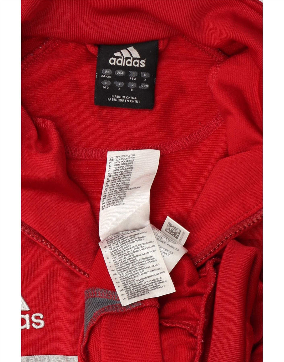 Adidas Træningsdragt til mænd, topjakke UK 34/36 Small Red Colourblock Polyester