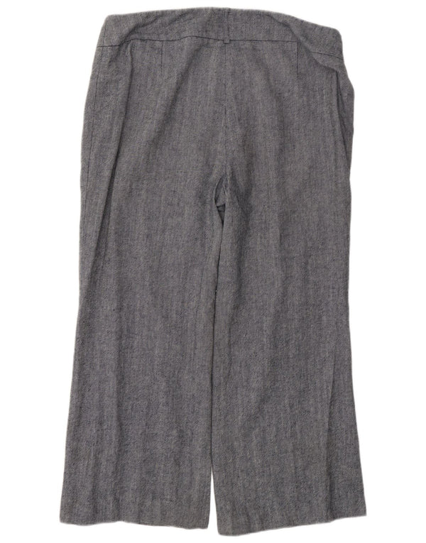 Marks & Spencer, højtaljede cropped bukser til kvinder UK 16 Large W34 L26 Navy