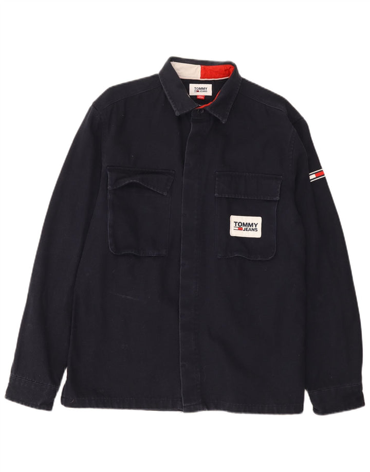 Tommy Hilfiger Herre grafisk skovhugger skjorte medium marineblå bomuld