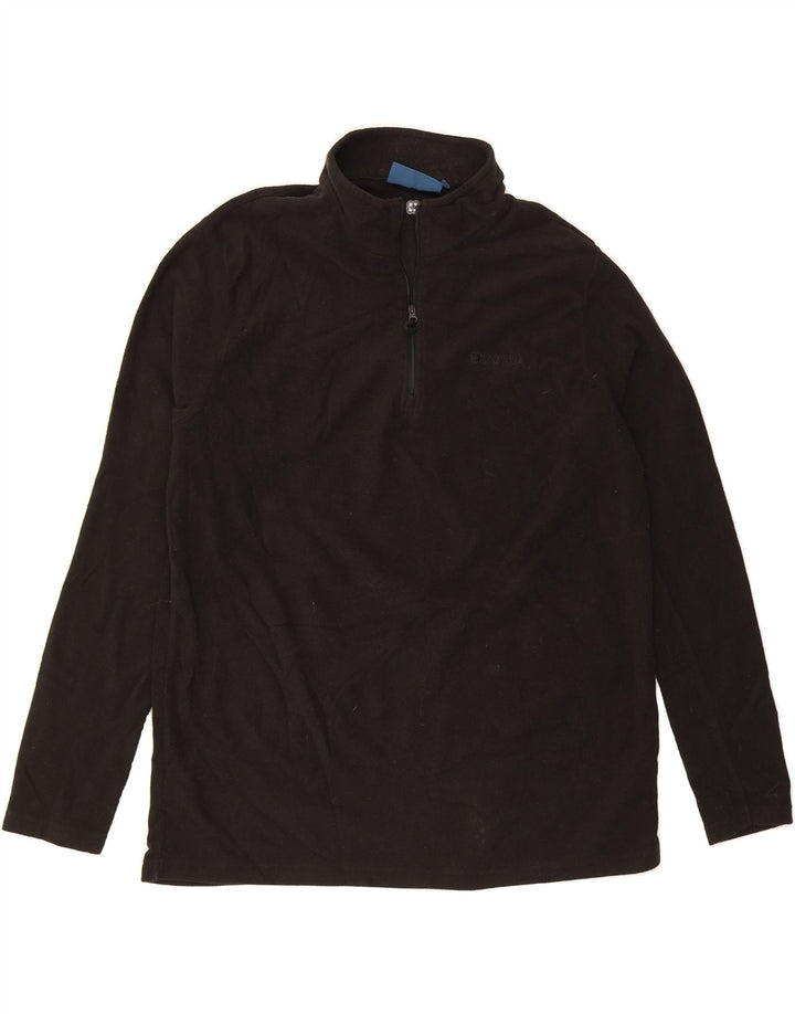 MOUNTAIN WAREHOUSE Mens Zip Neck Fleece Jumper 2XL Black Polyester Vintage Mountain Warehouse and Second-Hand Mountain Warehouse from Messina Hembry 