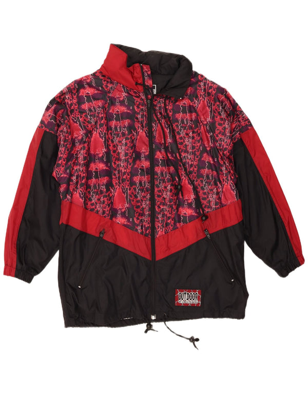 Linea Primero Herre abstrakt mønster Loose Fit regnjakke UK 36 Small Black