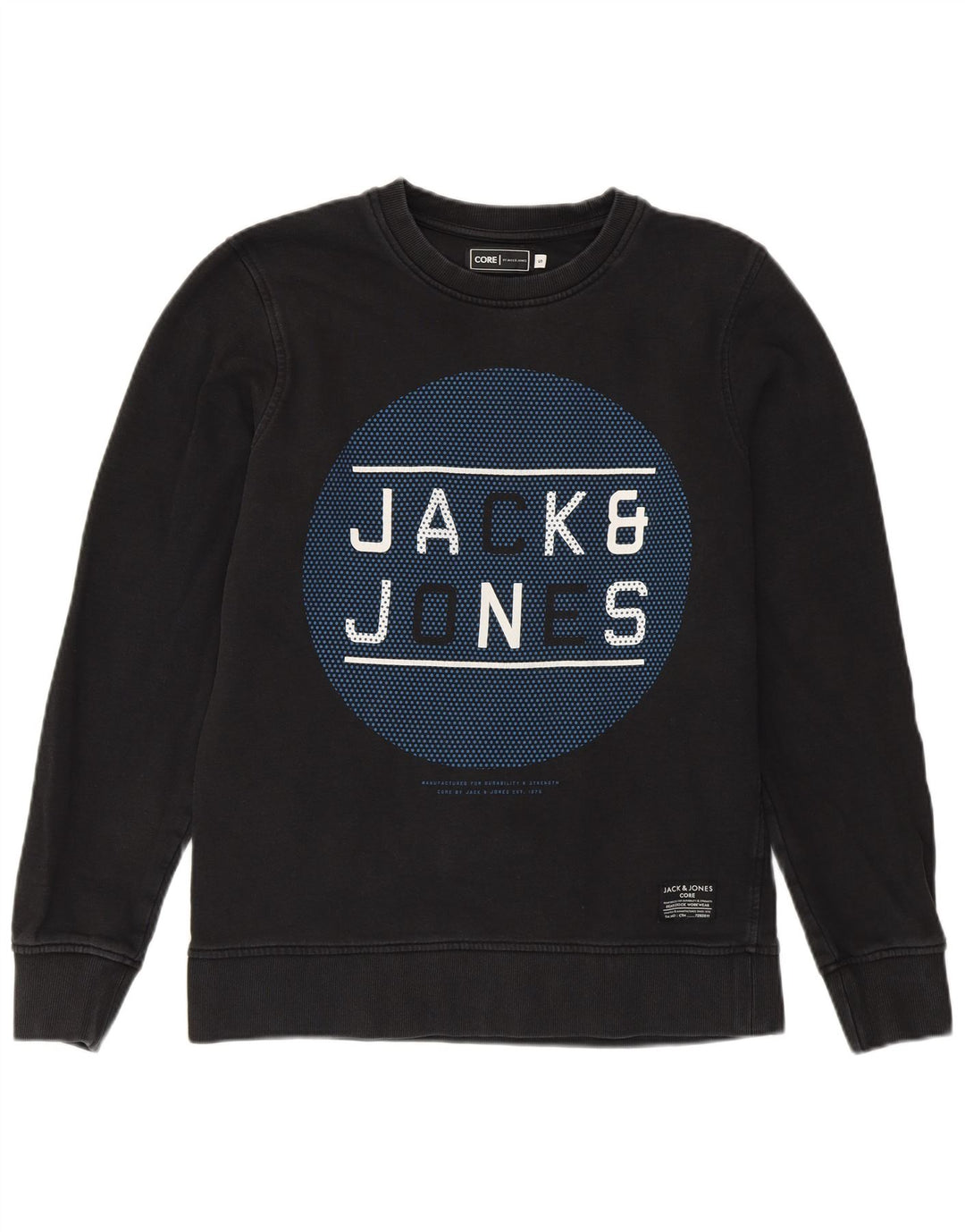 Jack & Jones grafisk sweatshirt til mænd, lille sort bomuld