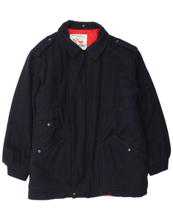 Polbot Herre Military Jacket UK 42 XL Navy Blue Wool