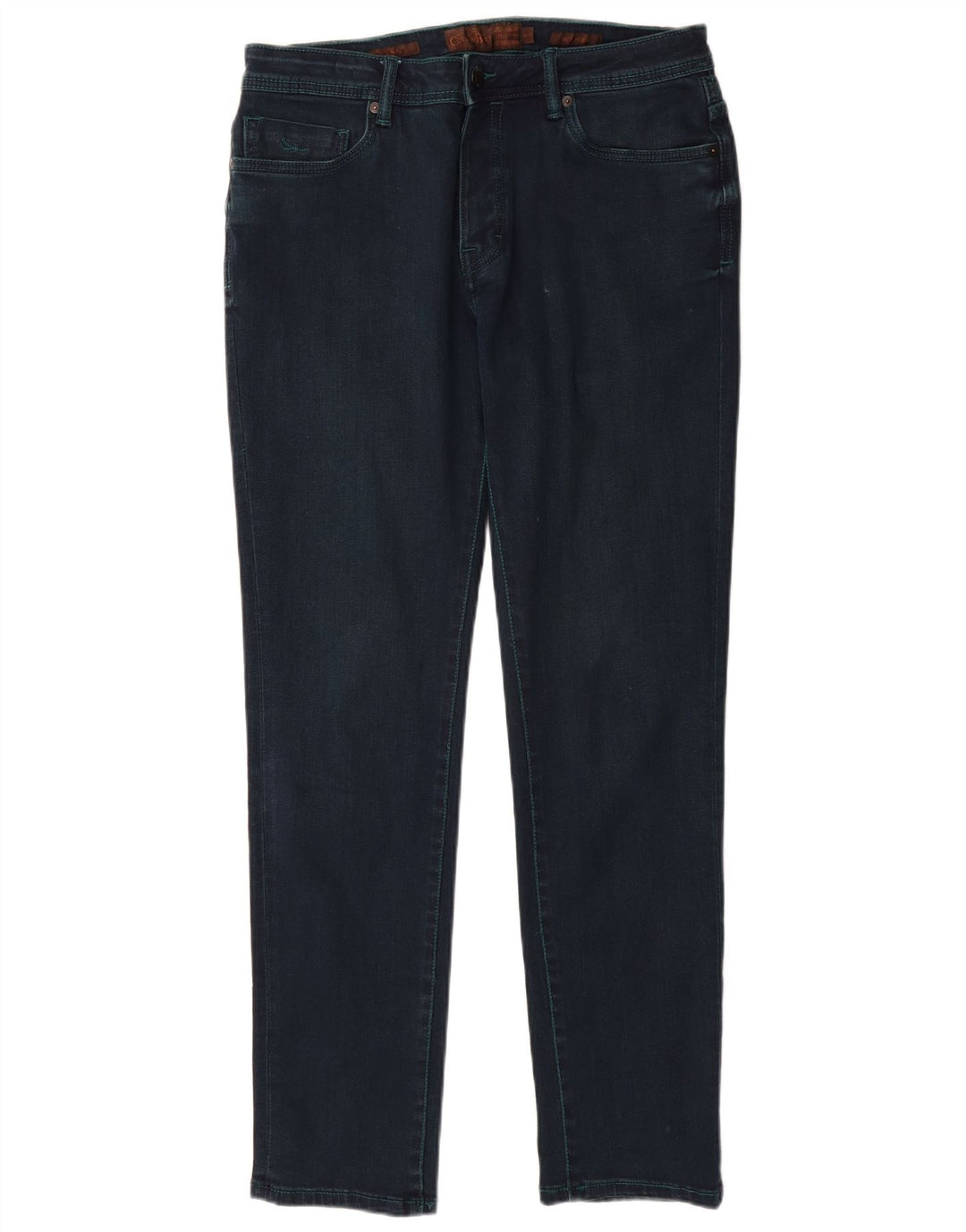 COTTON BELT Mens Slim Jeans W34 L31 Navy Blue Cotton
