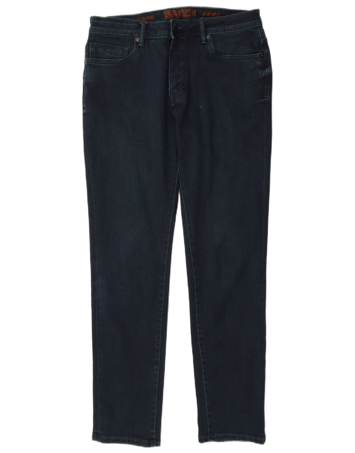 COTTON BELT Mens Slim Jeans W34 L31 Navy Blue Cotton