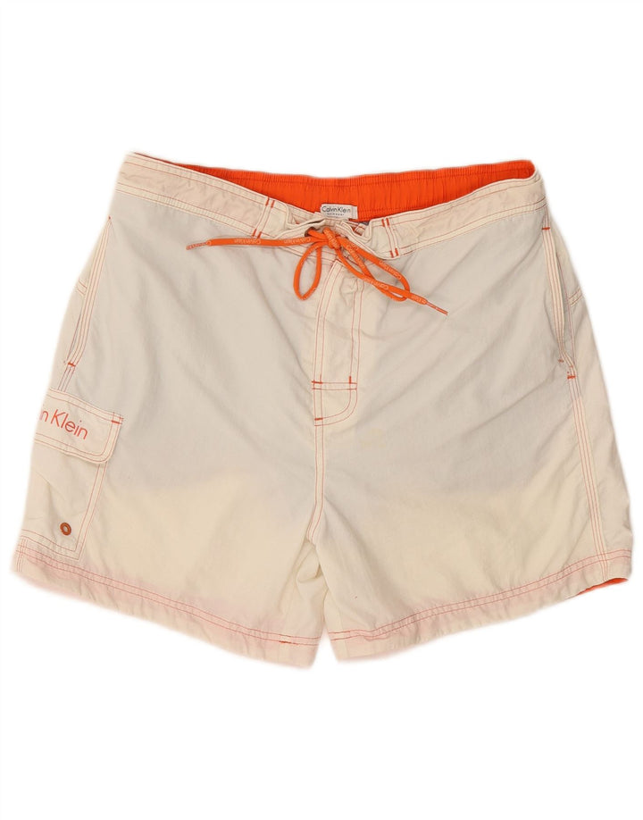 CALVIN KLEIN Mens Swimming Shorts Medium  White