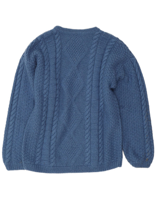 Vintage Herre Boat Neck Jumper Sweater Medium Blue