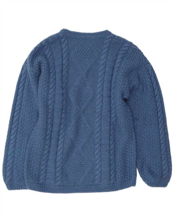 Vintage Herre Boat Neck Jumper Sweater Medium Blue
