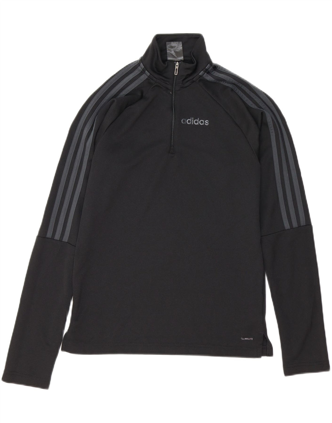 ADIDAS Mens Climalite Zip Neck Pullover Tracksuit Top XS Black Polyester
