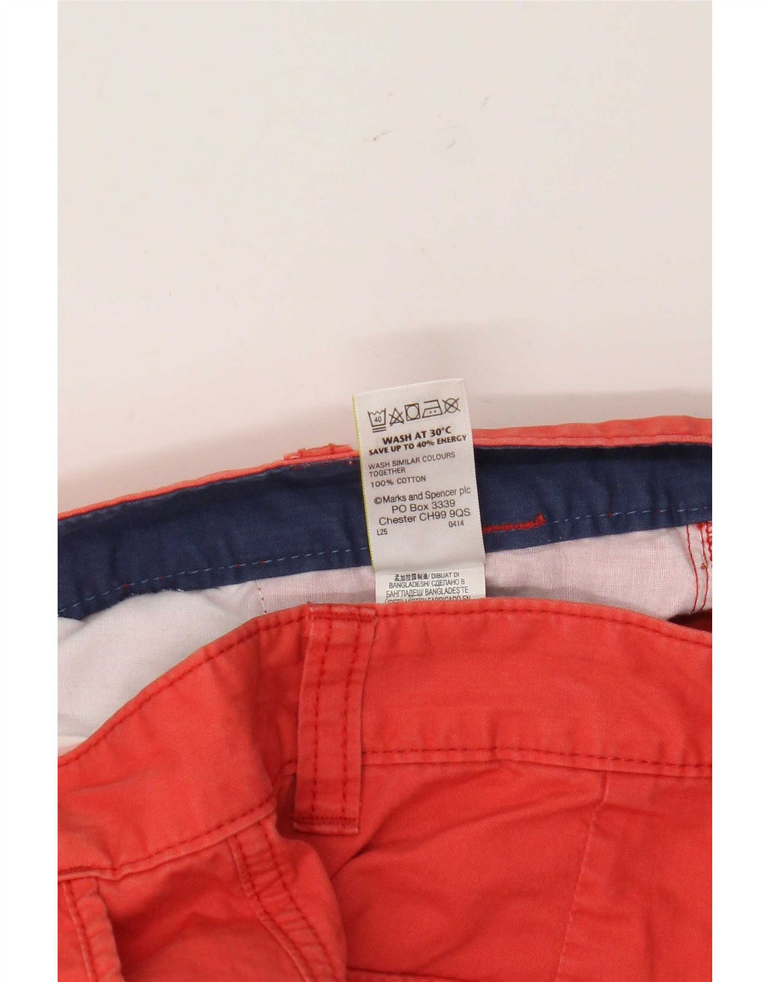 Marks & Spencer Herre Cargo Shorts W32 Medium Rød Bomuld