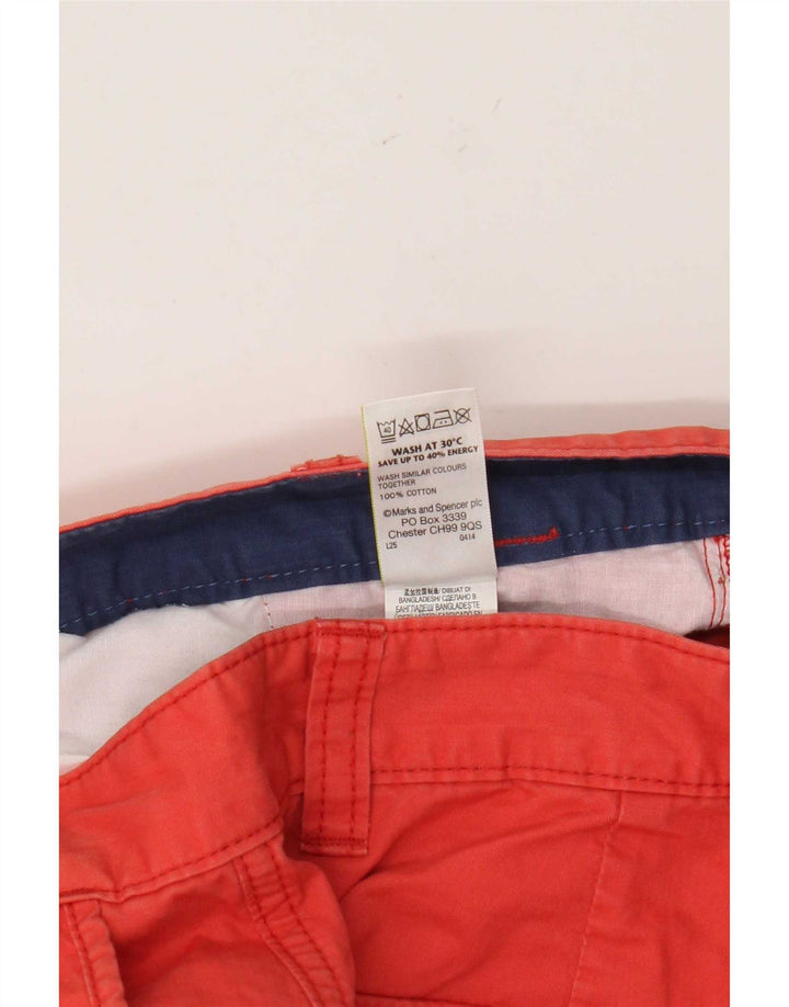 Marks & Spencer Herre Cargo Shorts W32 Medium Rød Bomuld