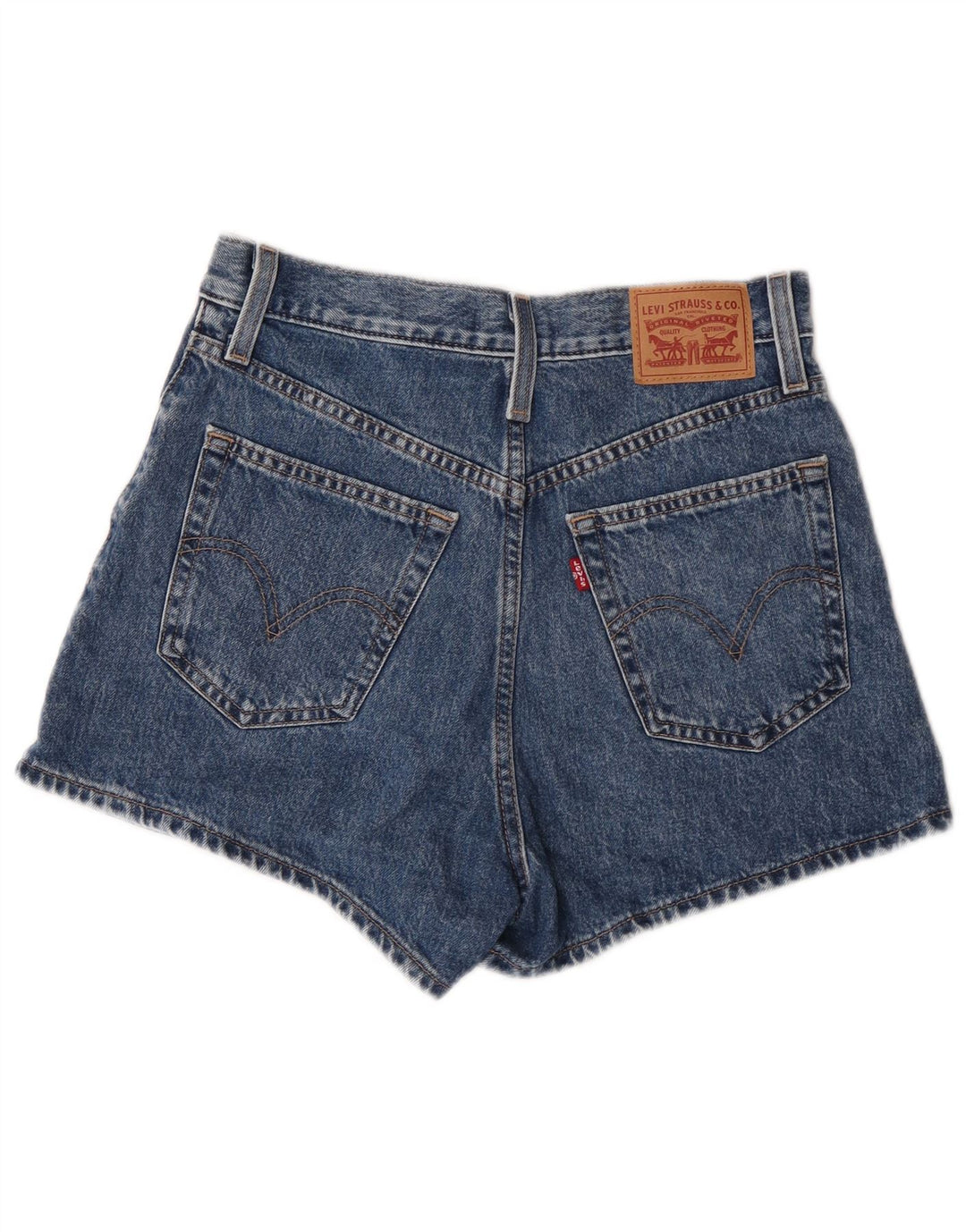 Levi's højtaljede denimshorts til kvinder W27 Små blå bomuld