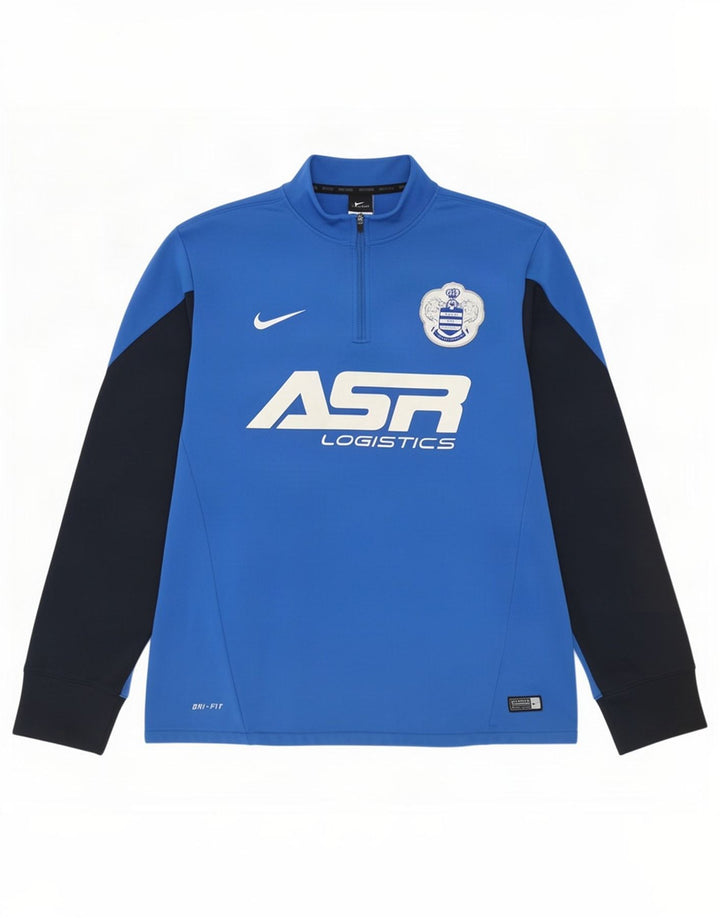Nike Herre Dri Fit Grafisk Pullover Træningsdragt Top Medium Blue Colourblock