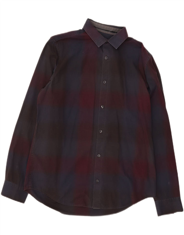 Calvin Klein Herreskjorte Medium Bourgogne Plaid Bomuld
