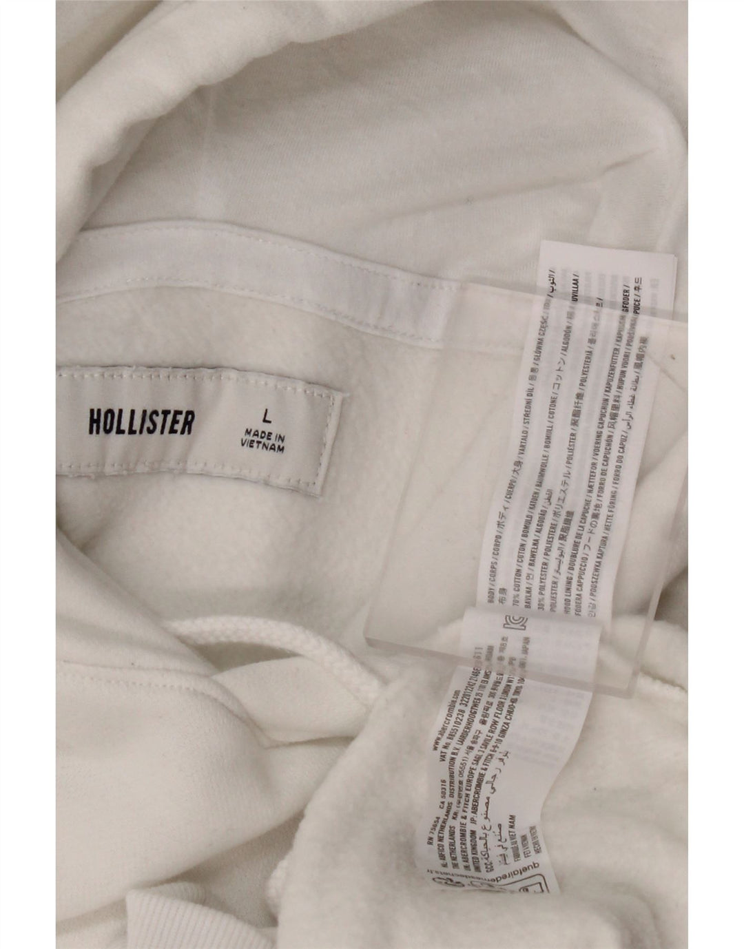 HOLLISTER Hættetrøje til mænd Stor hvid bomuld