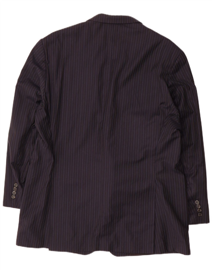 RALPH LAUREN Herre 2-knaps blazerjakke IT 52 XL Marineblå nålestribet uld