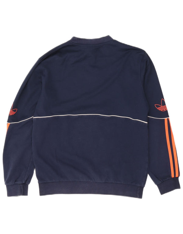 Adidas grafisk sweatshirt til mænd, lille marineblå bomuld