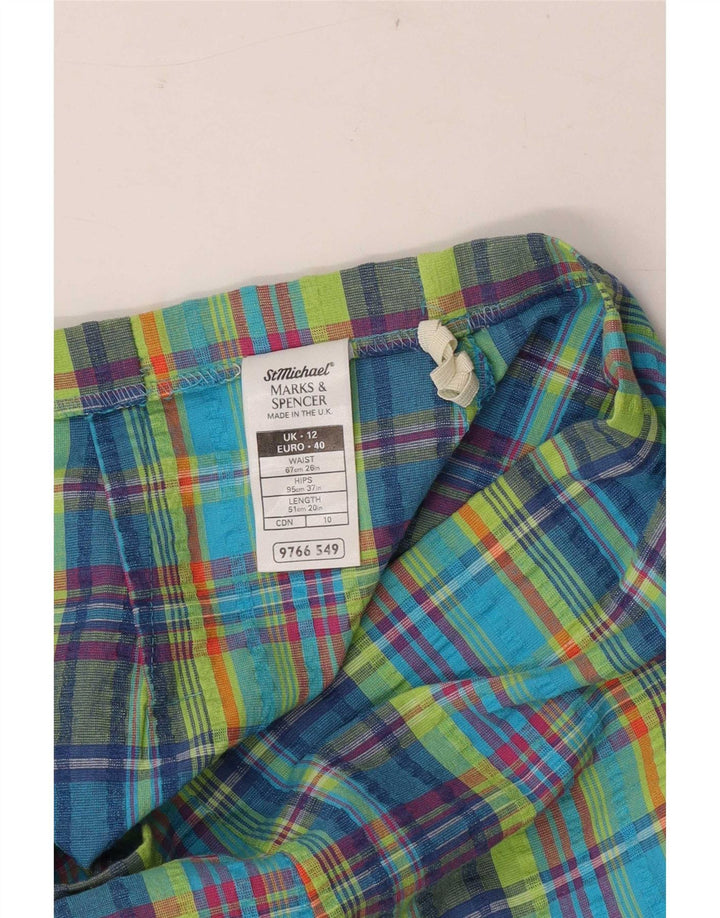 Marks & Spencer Womens Pencil Skirt UK 12 Medium W26 Multicolored Check