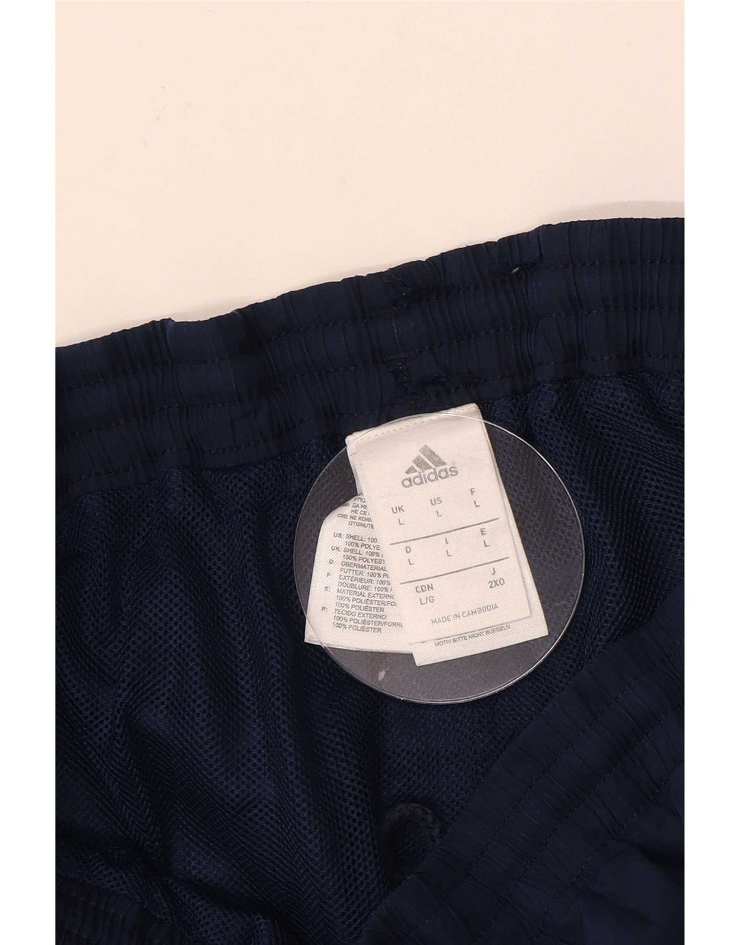 Adidas Herre Sportshorts Large Navy Blue Colourblock Polyester