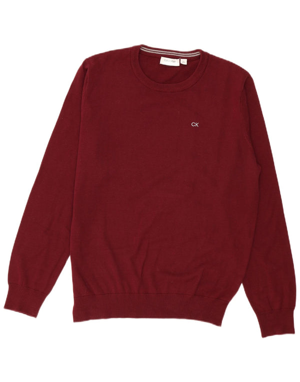 Calvin Klein Herre Crew Neck Jumper Sweater Stor Bourgogne bomuld