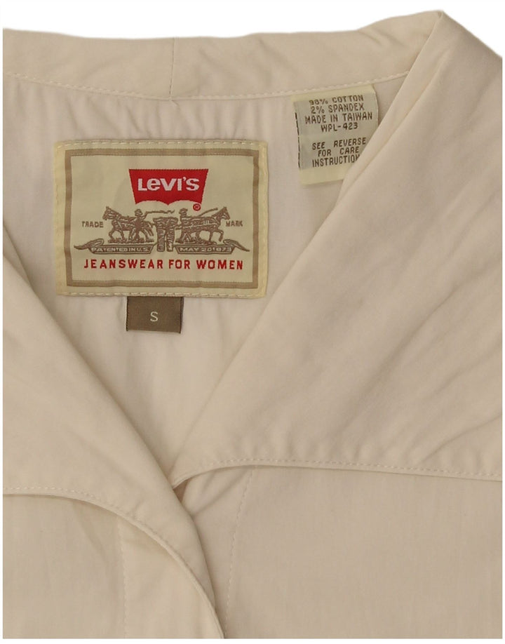 Levi's Dame Oversized Crop Kortærmet skjortebluse UK 10 Small White