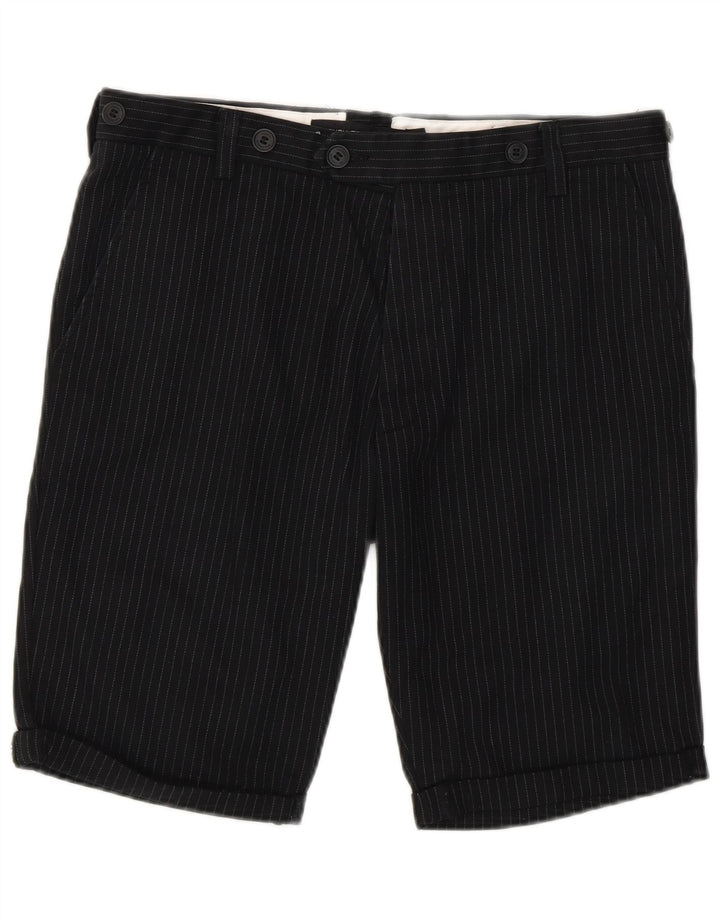 French Connection Herre Chino Shorts W30 Medium Sort Nålestribet Bomuld