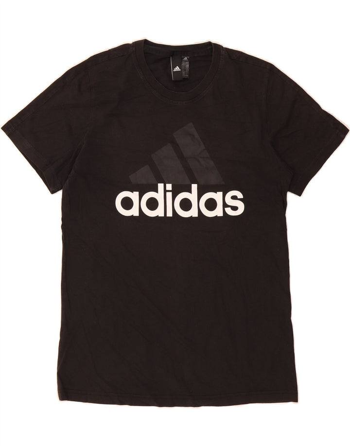 ADIDAS Mens Graphic T-Shirt Top Medium Black Cotton Vintage Adidas and Second-Hand Adidas from Messina Hembry 