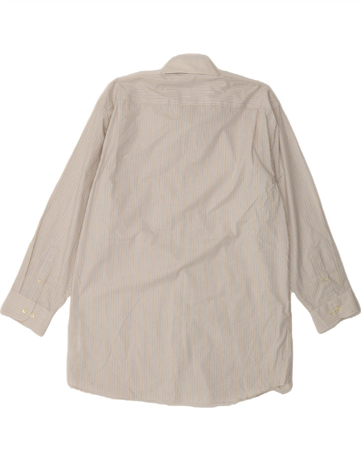 DOCKERS Mens Shirt Size 17 1/2 XL Beige Striped Cotton Vintage Dockers and Second-Hand Dockers from Messina Hembry 