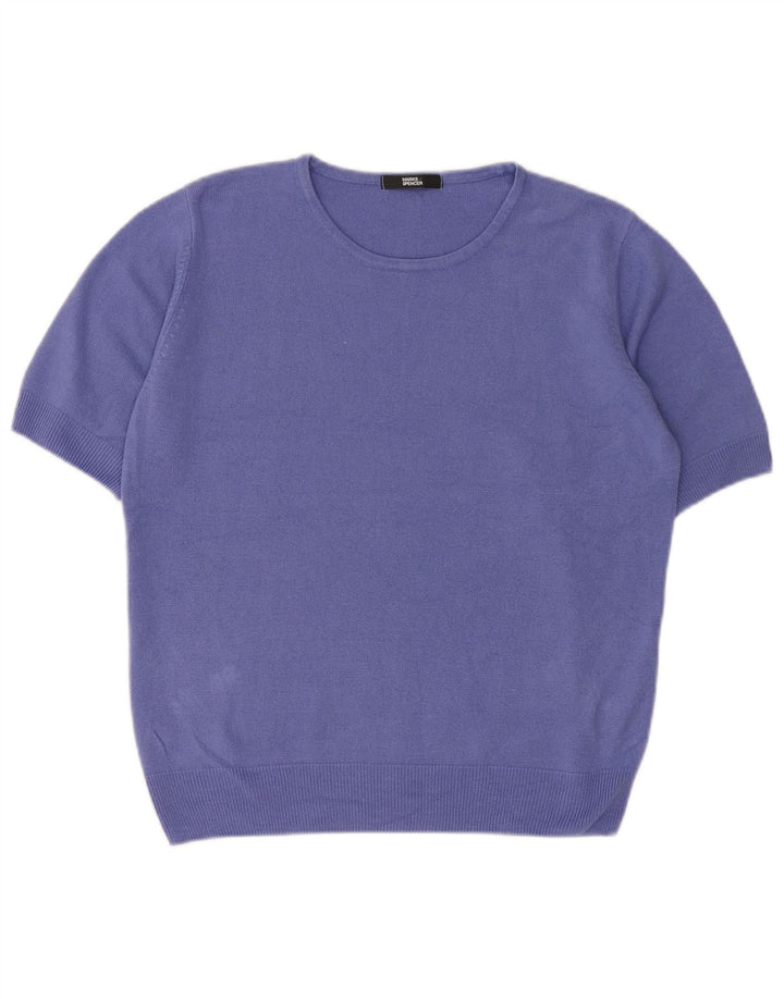 Marks & Spencer Dame Boat Neck Jumper Sweater UK 14 Medium Purple