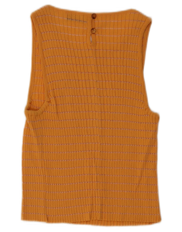STIZZOLI Womens Crop Vest Top UK 2 2XS Orange Stribet