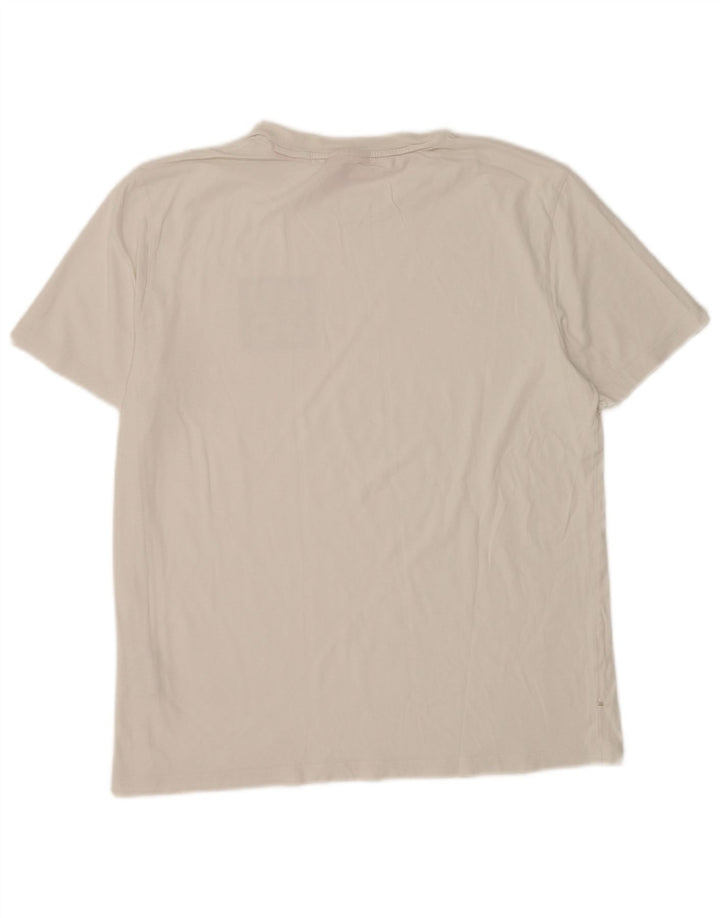 Hugo Boss Herre grafisk T-shirt Top Medium Hvid Bomuld