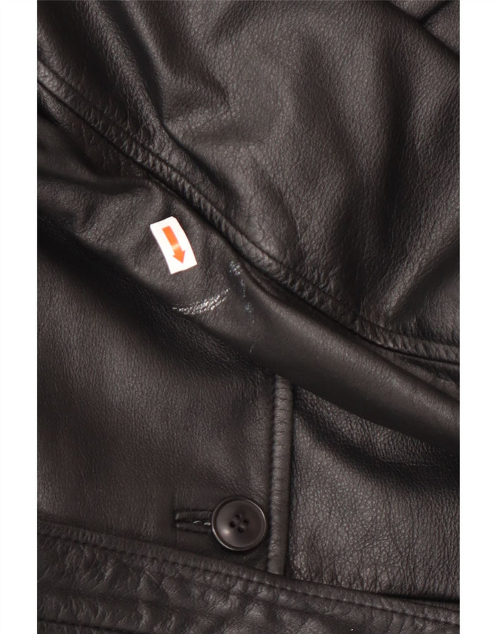 HENNES Læderfrakke til kvinder EU 42 Stor sort læder