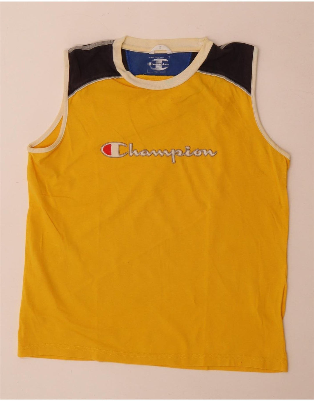 Champion Herre Grafisk Vest Top Stor Gul Colourblock Bomuld