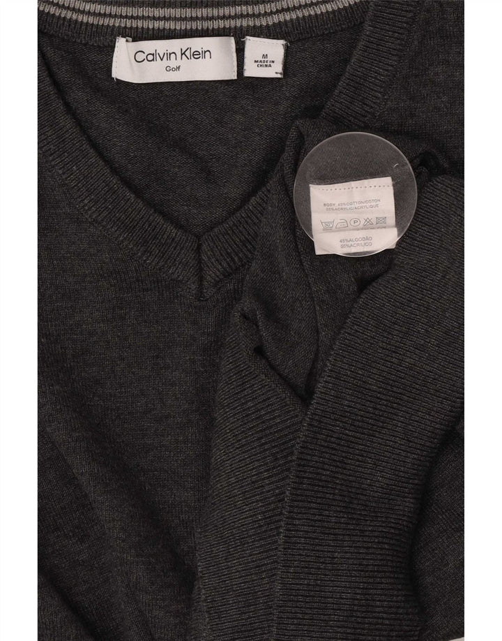 Calvin Klein Herre V-hals sweater Medium Grey Flecked Bomuld