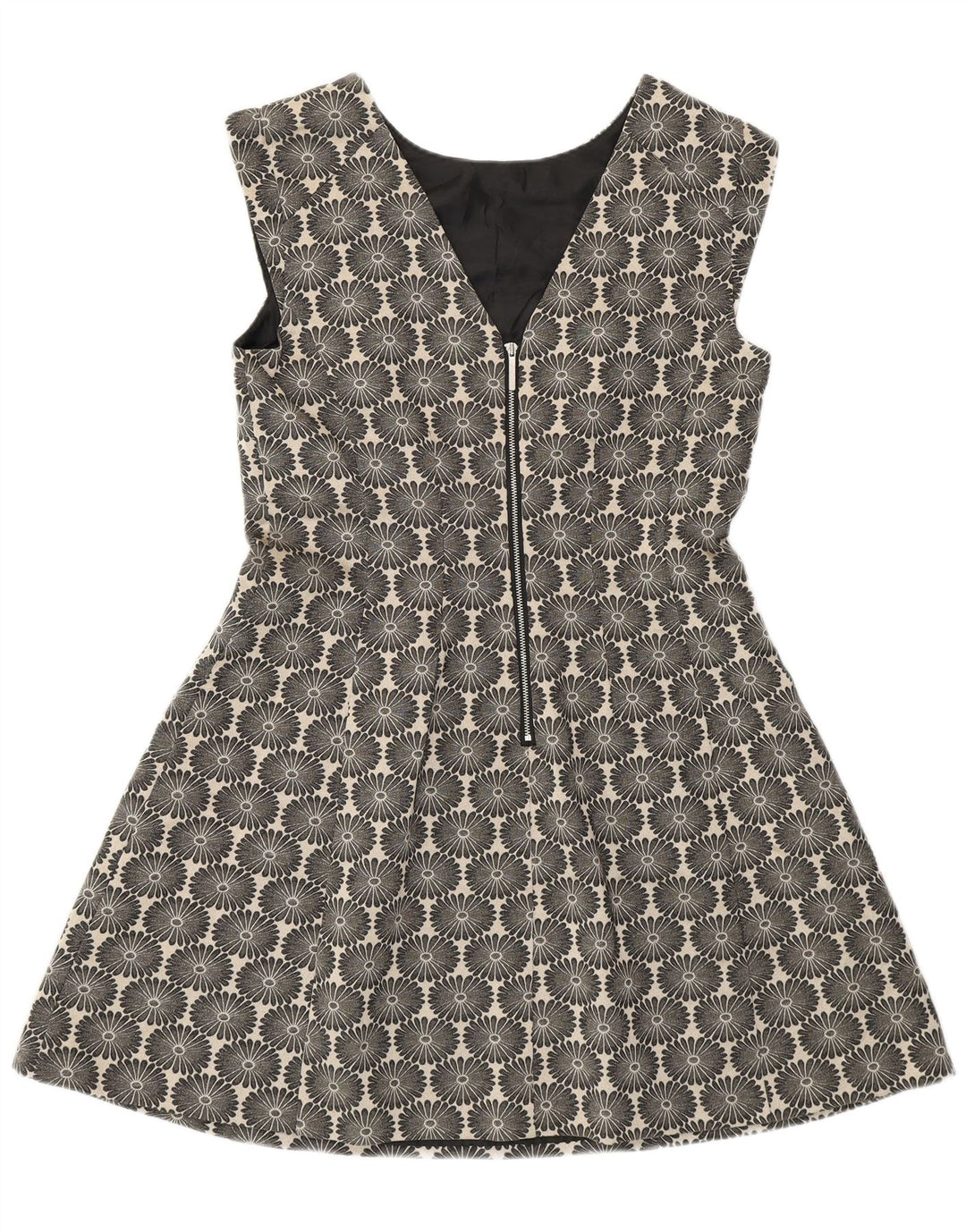 Oasis Dame A-Line Kjole UK 14 Medium Navy Blue Floral Bomuld