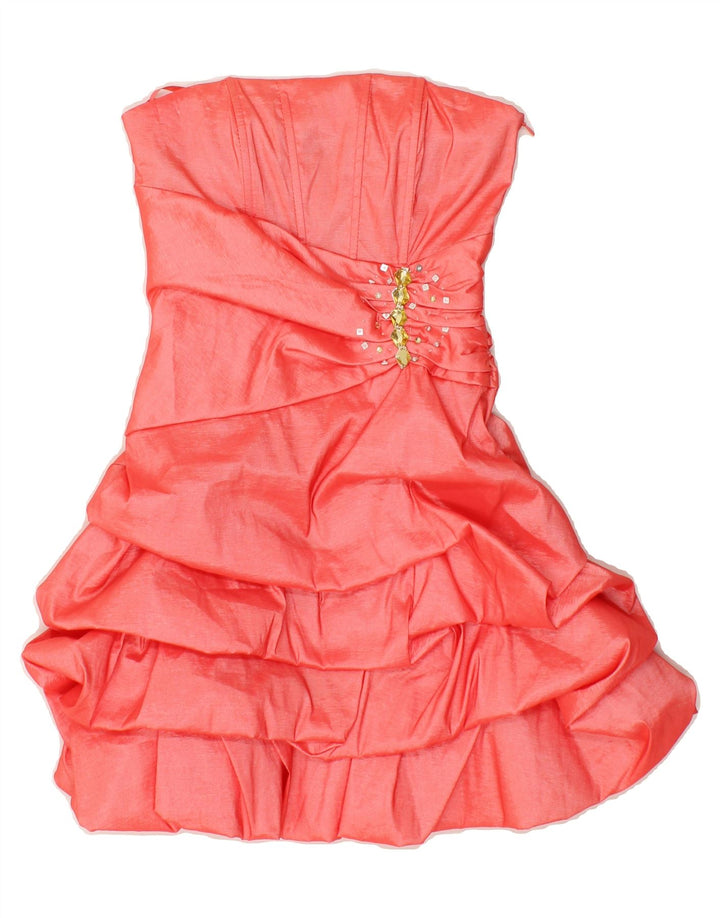 QUIZ Womens Strapless Dress UK 8 Small Pink Polyester Vintage Quiz and Second-Hand Quiz from Messina Hembry 