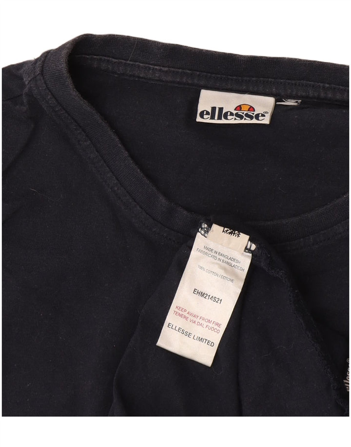 Ellesse Herre T-Shirt Top Lille marineblå stribet bomuld